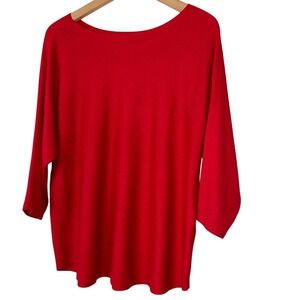 Chico's Cashmere‎ Blend Red Women's Cozy Pull on Sweater Sz 2 or 12(M/L)